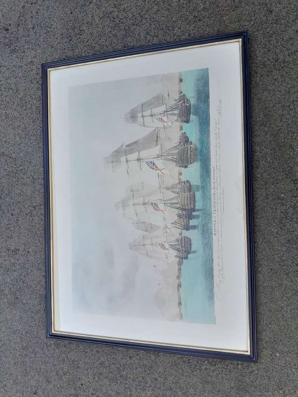 A 20TH Century Set Of Four Gilt Framed Prints Of Battle Of Trafalgar