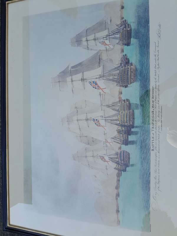 A 20TH Century Set Of Four Gilt Framed Prints Of Battle Of Trafalgar