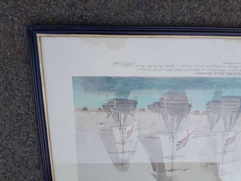 A 20TH Century Set Of Four Gilt Framed Prints Of Battle Of Trafalgar