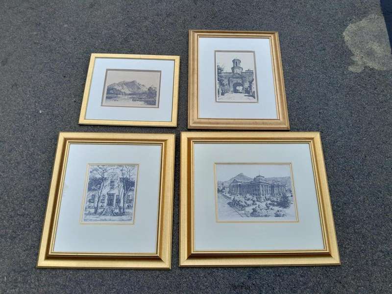 A 20th Century Set Of Four Cape Town Tinus De Jongh Engraving