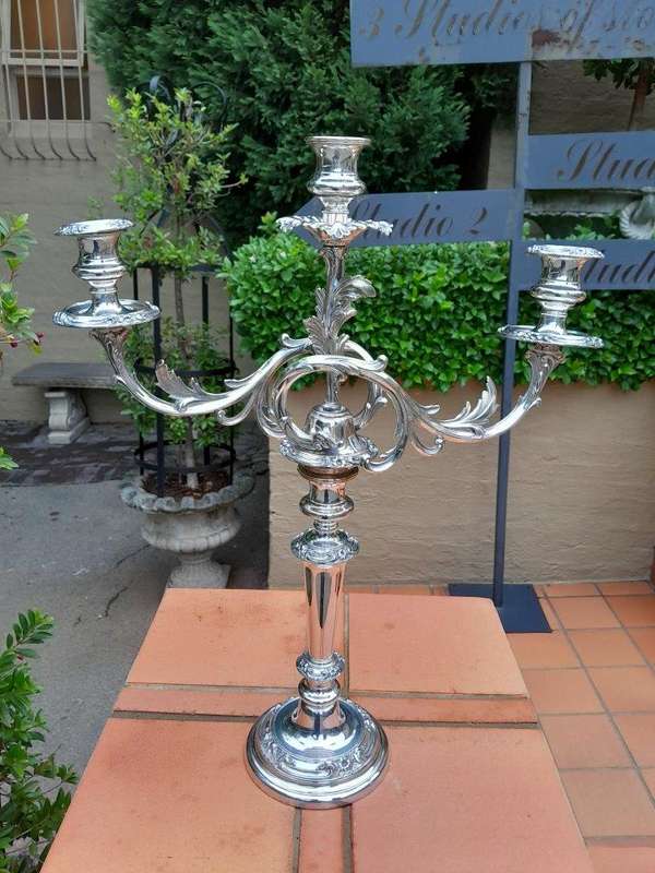 A 20th Century Silver Plate Candelabra