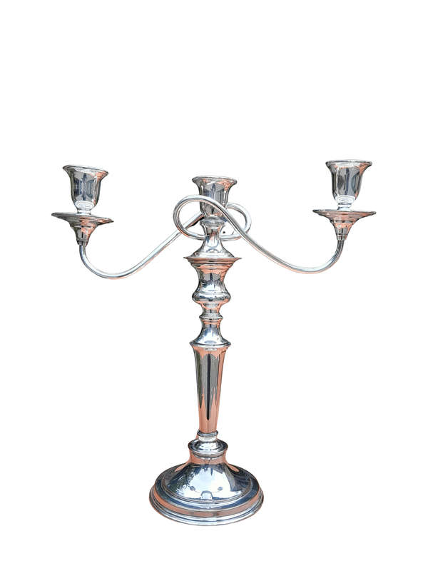 A Silver Plate  Candelabra