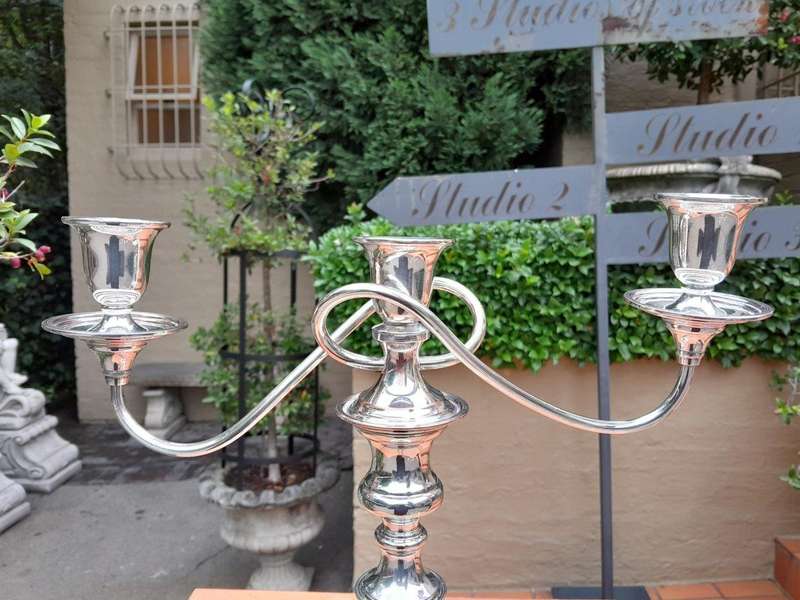 A Silver Plate  Candelabra