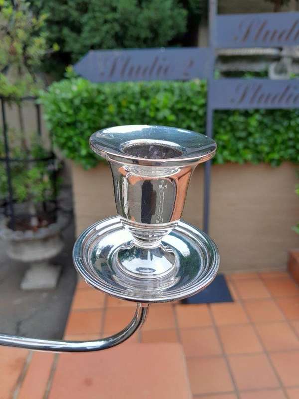 A Silver Plate  Candelabra