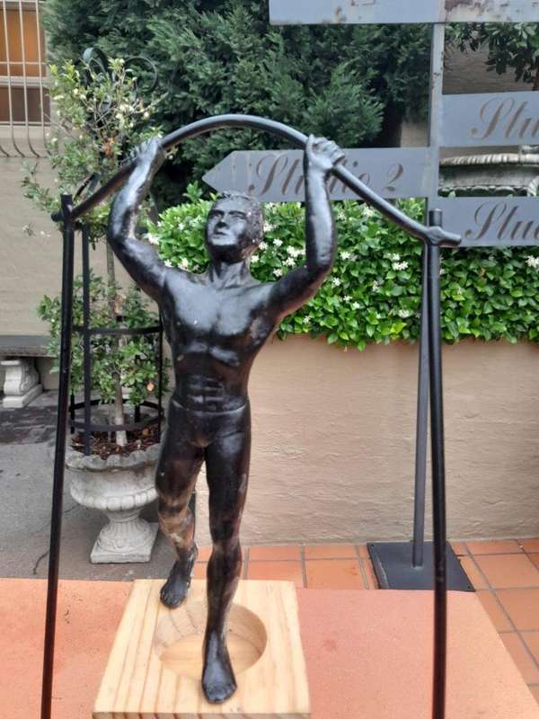 Metal Man Weightlifter Figurine