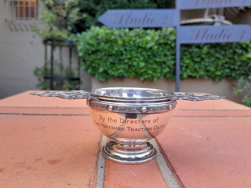 A 20th Century Circa 1965 English Sterling Silver Hallmarked Tea Strainer with Holder - England ...