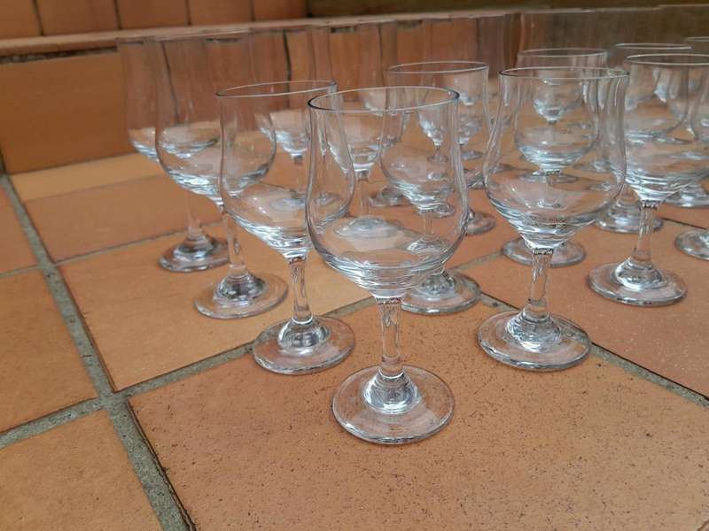 A 20th Century Collection of Wine and Cognac Glasses Comprising of Twelve Wine Glasses Twelve Win...