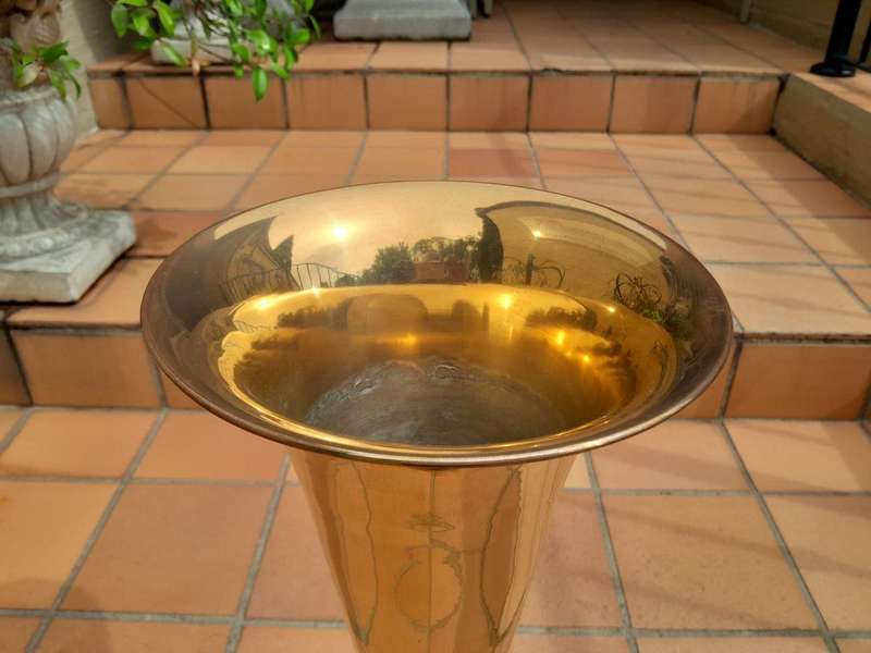 A Pair of Brass Decorative Urns / Vases
