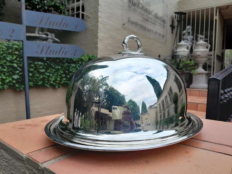 A 20th Century Silver Plated Food Dome on Platter by Mappin and Webb