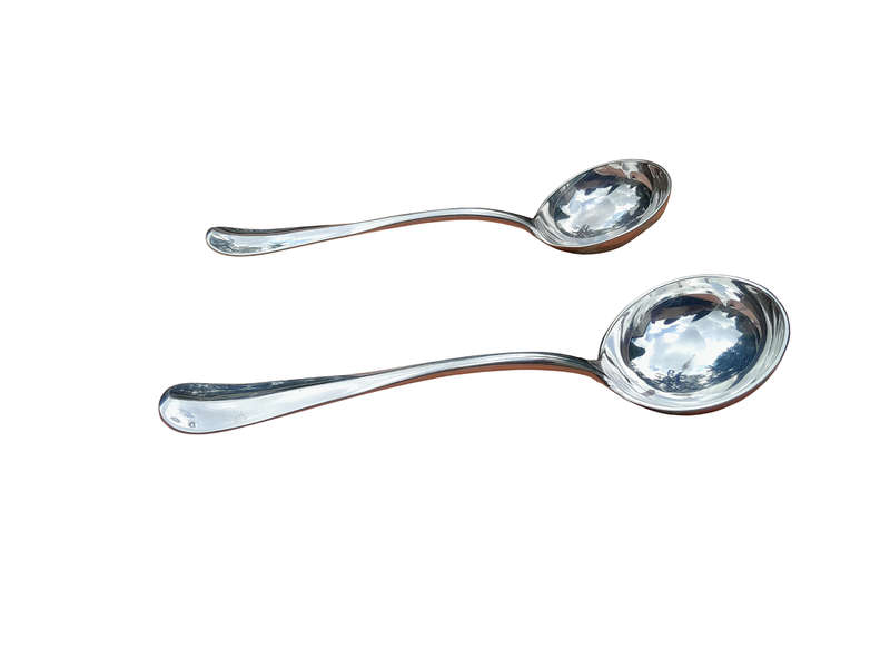An Antique 19th Century English Victorian Pair of Sauce Ladles