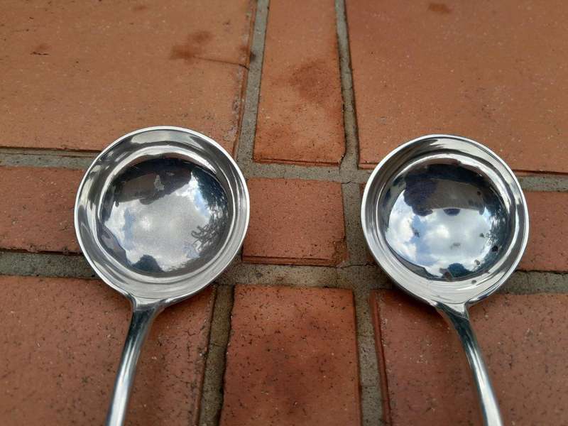 An Antique 19th Century English Victorian Pair of Sauce Ladles