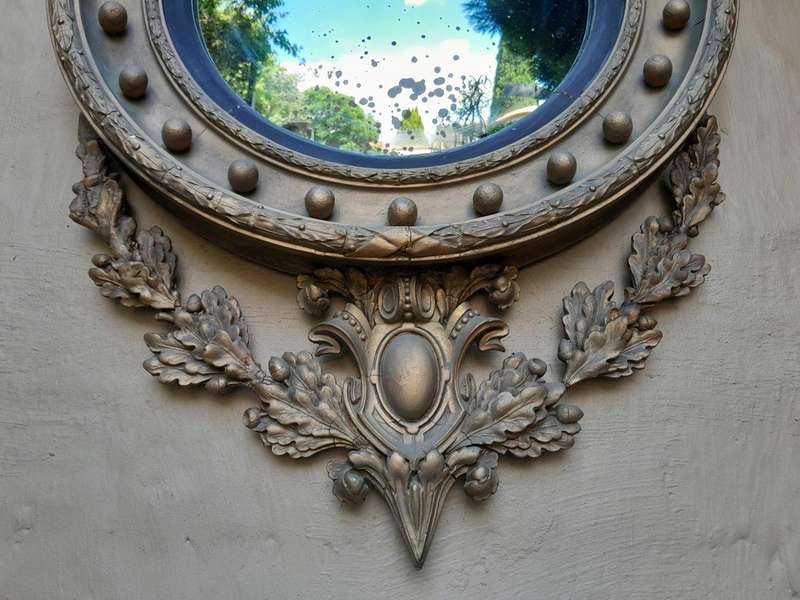 A 19th Century Circa 1820 Original Convex Giltwood Mirror