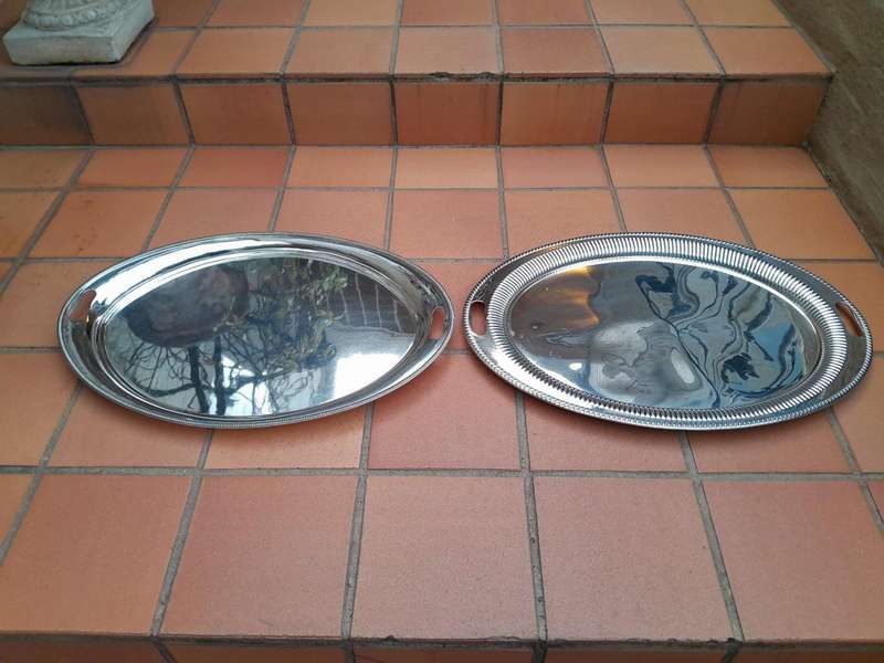 A 20th Century Set of Two Large Mappin and Webb Trays / Platters