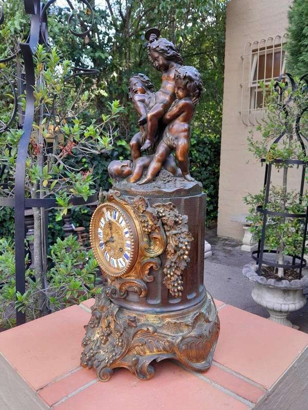 A 20th Century French Gilt Metal and Bronze Clock