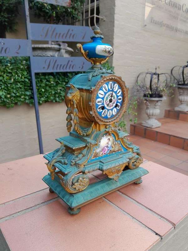 A 20th Century French Porcelain Cock Garniture Set (Three Piece)