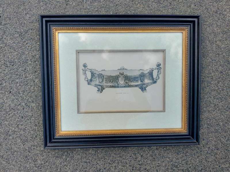 A 19th Century Jardinière Louis XVI Etching in A Black & Gold Frame
