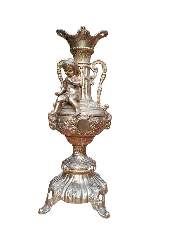 A 20th Century Heavy and Ornate Gold Lamp
