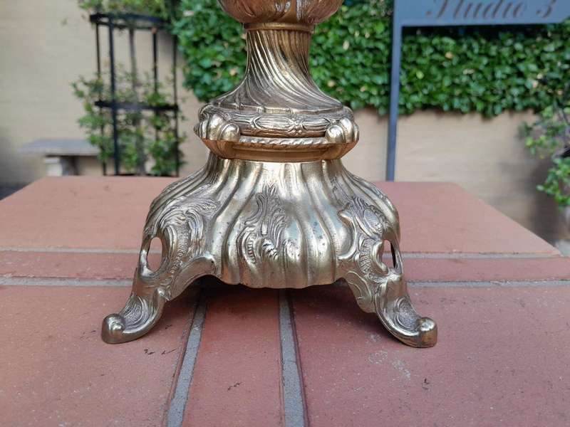 A 20th Century Heavy and Ornate Gold Lamp