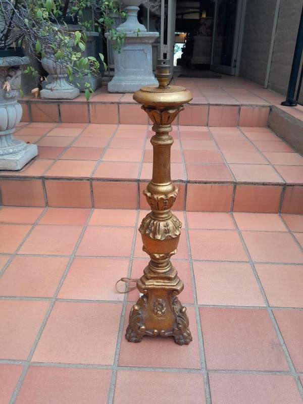 A 20th Century French Style Carved and Gilded Wooden Lamp Base ND