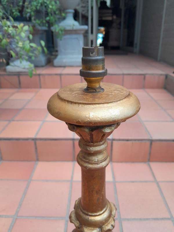 A 20th Century French Style Carved and Gilded Wooden Lamp Base ND
