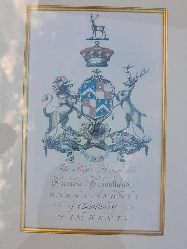 A Set of 4 Heraldry of Earl of Castlehaven & Baronet Maynard of Wicklow Prints in Gilt Frames