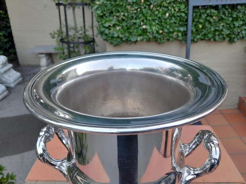 A 20th Century French Style Silver Plate Champagne/Wine Cooler with Handles