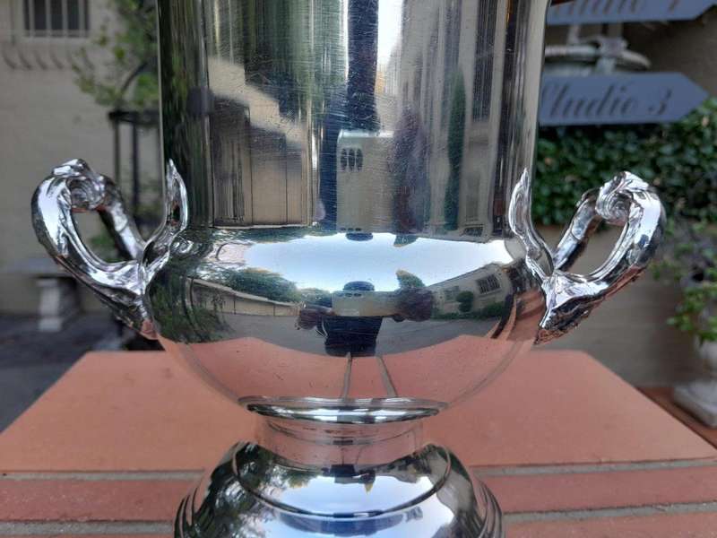 A 20th Century French Style Silver Plate Champagne/Wine Cooler with Handles