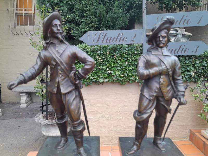 A 20th Century Pair Of Soldiers on Marble Bases ND