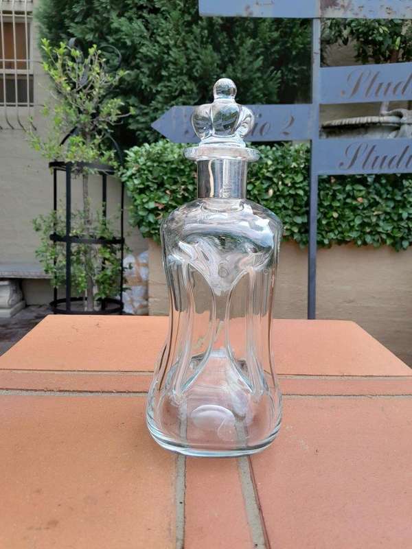 A Danish Sterling Silver Mounted Glug Glug Decanter