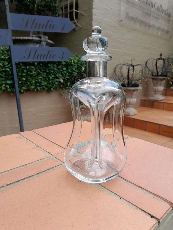 A Danish Sterling Silver Mounted Glug Glug Decanter