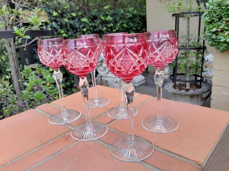 A Set of Six Crystal Glasses