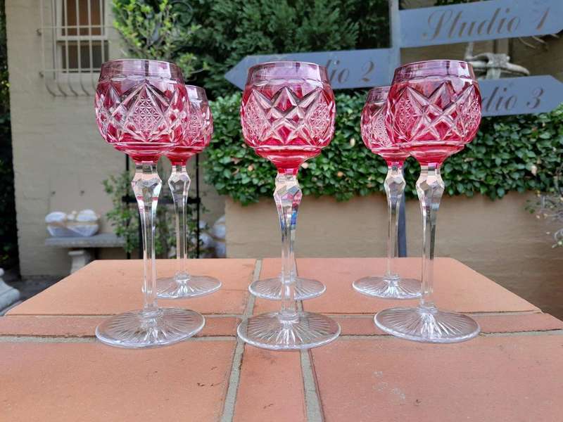 A Set of Six Crystal Glasses