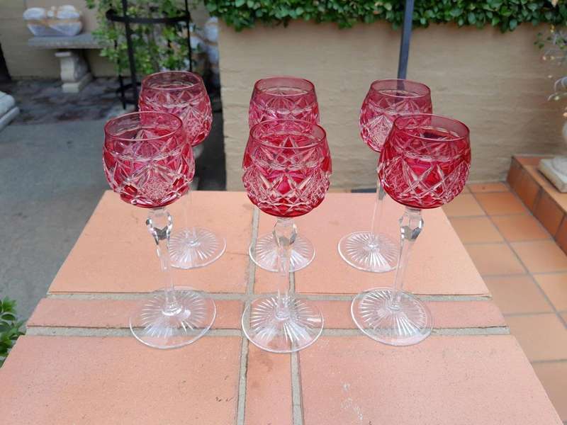 A Set of Six Crystal Glasses