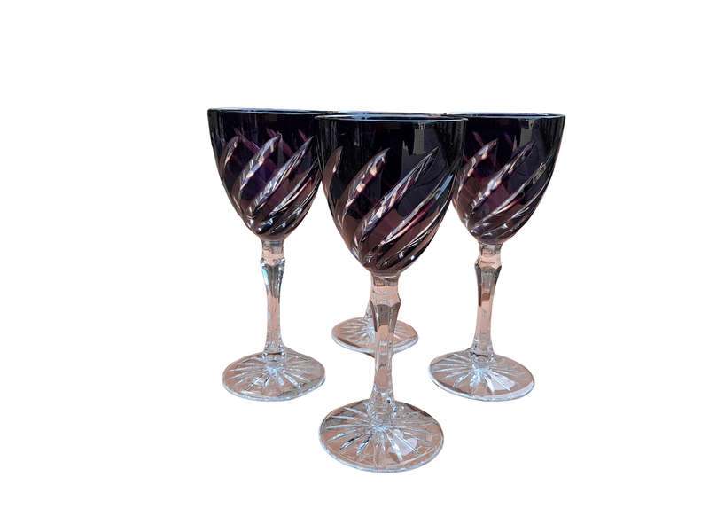 A Set of Four Cut Crystal Glasses
