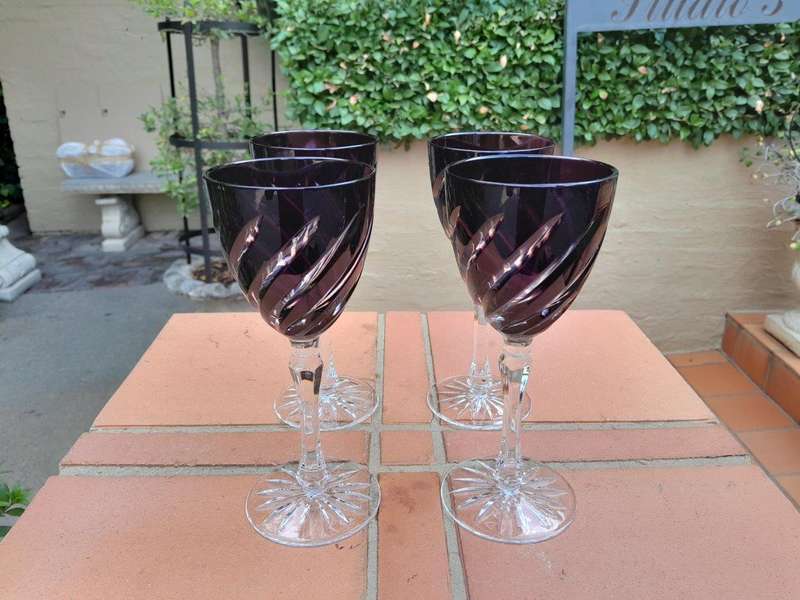 A Set of Four Cut Crystal Glasses