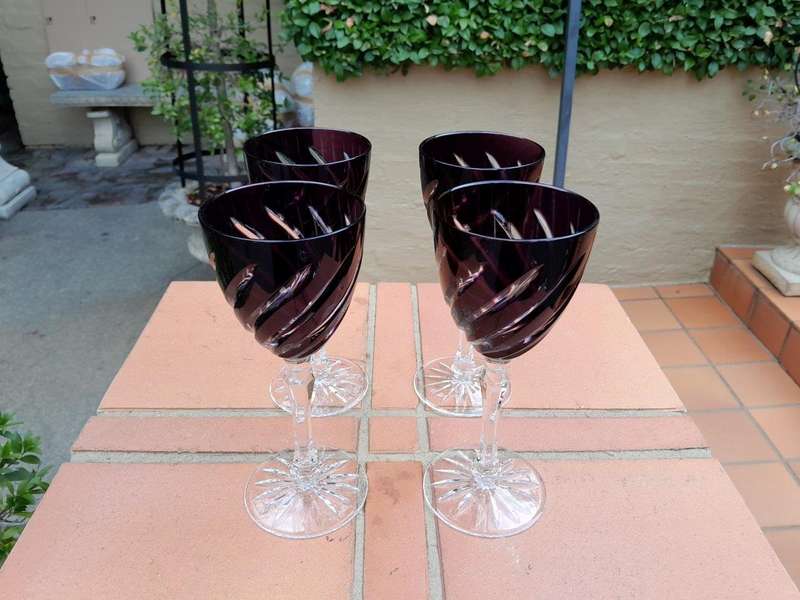 A Set of Four Cut Crystal Glasses