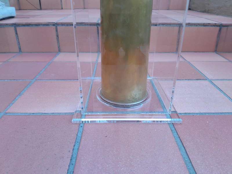 A Mid-20th Century Circa 1945 Set of Seven WW2 Brass Cannon Shells In Perspex Boxes