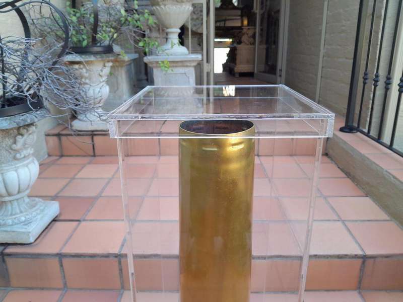 A Mid-20th Century Circa 1945 Set of Seven WW2 Brass Cannon Shells In Perspex Boxes
