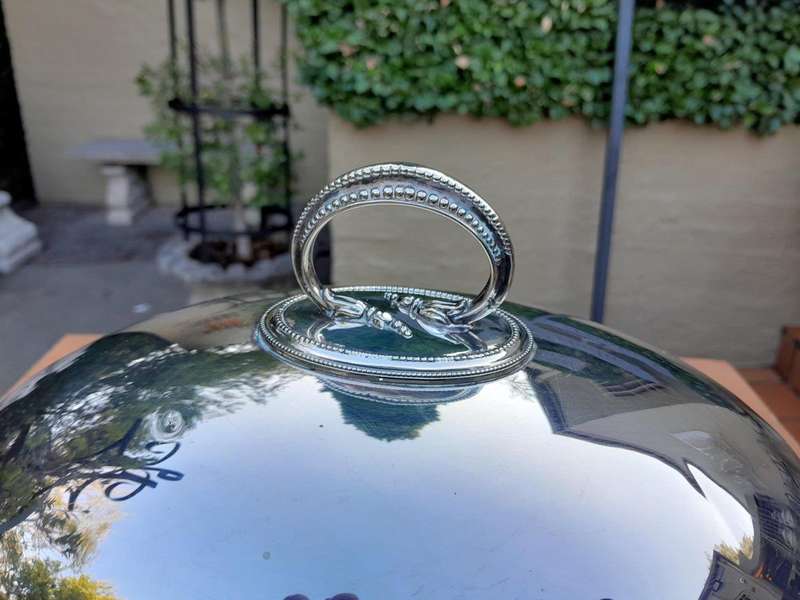 An Electroplate Food Dome Dimensions: 31cm wide R3800