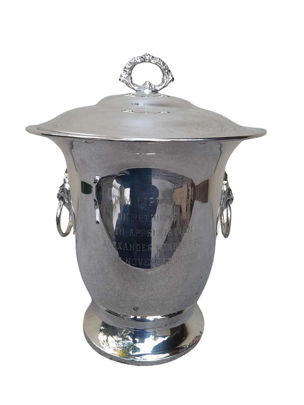 A 20th Century Electroplate Ice Bucket Dimensions 30cm high R3500