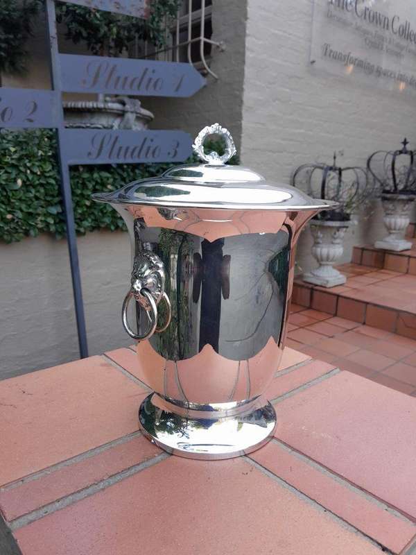 A 20th Century Electroplate Ice Bucket Dimensions 30cm high R3500