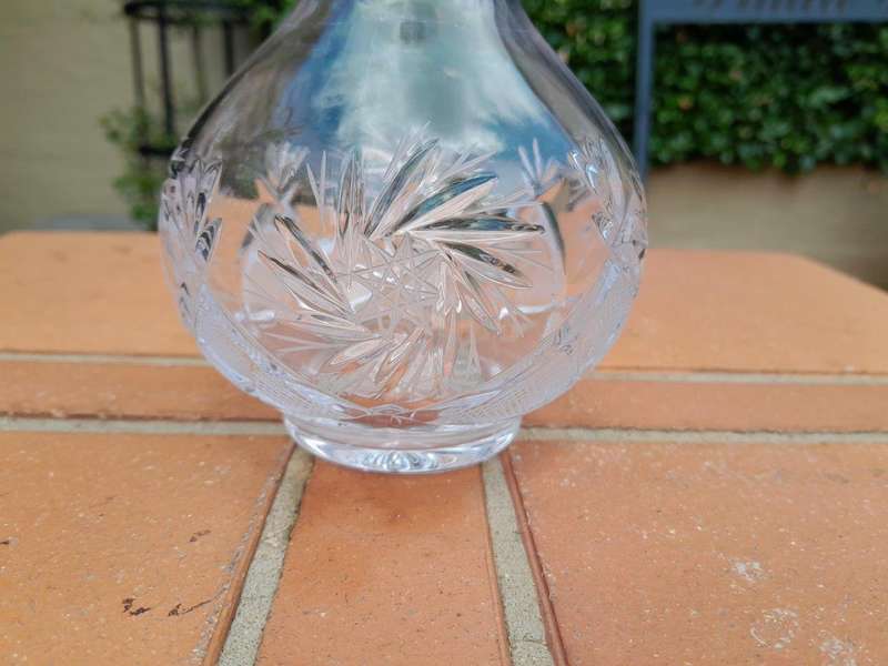 A Set of  Three Neman Cut Crystal Decanters