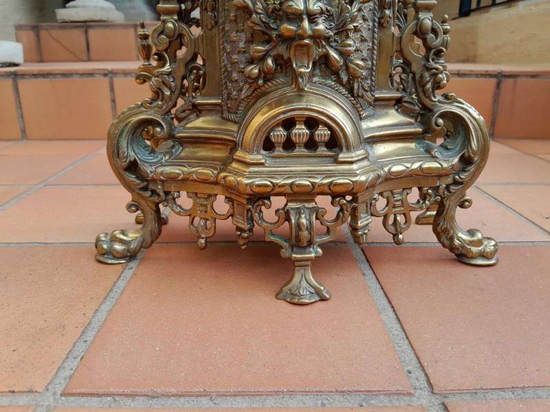 A 20th Century Garniture Set with Clock and Pair of Candelabras With Key