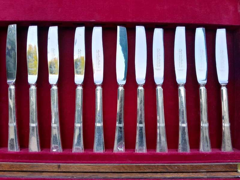 A 115 Piece Sheffield Silver Plate Angora Twelve Place Cutlery Set Comprising  of One Hundred an...