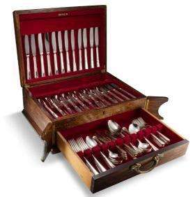 A 115 Piece Sheffield Silver Plate Angora Twelve Place Cutlery Set Comprising  of One Hundred an...