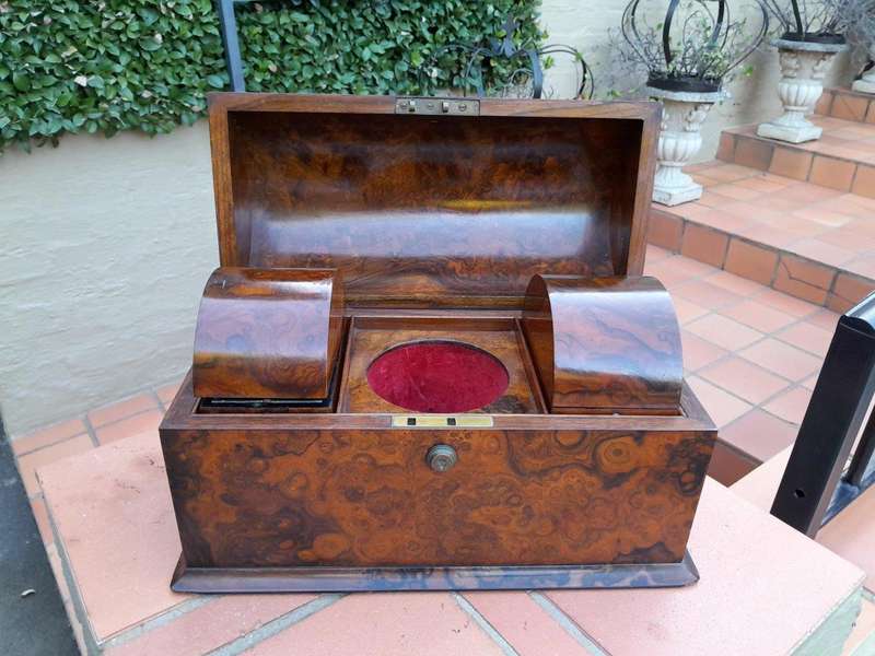 A 19th Century English Burr Walnut Tea Caddy