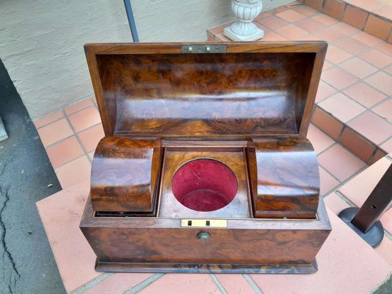 A 19th Century English Burr Walnut Tea Caddy