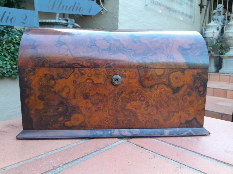A 19th Century English Burr Walnut Tea Caddy