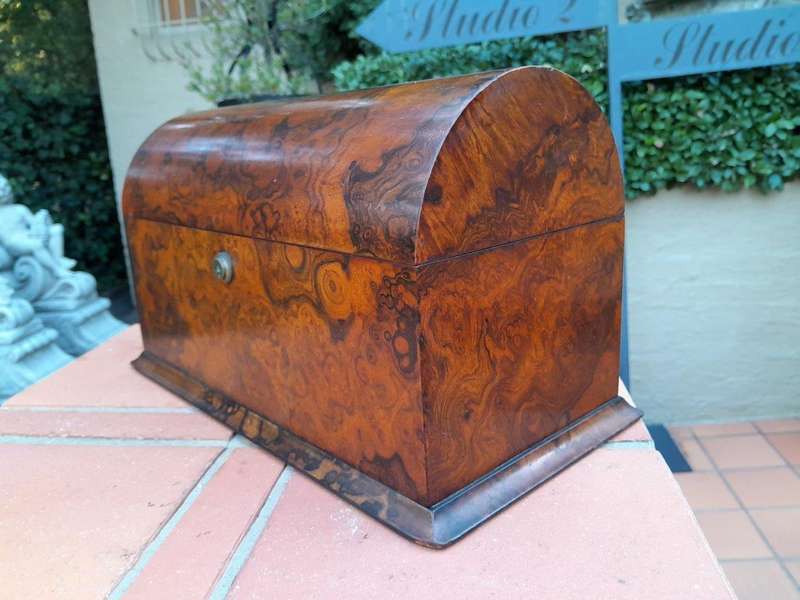 A 19th Century English Burr Walnut Tea Caddy
