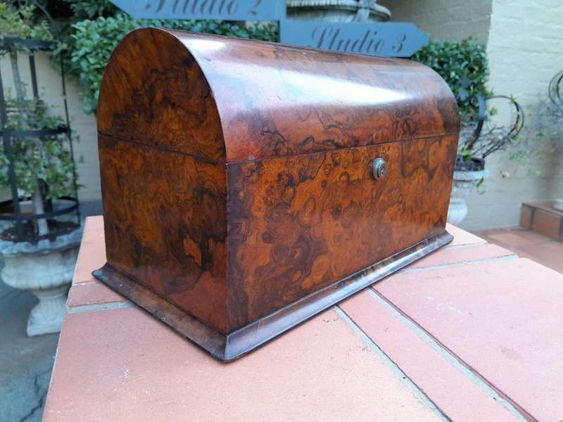 A 19th Century English Burr Walnut Tea Caddy